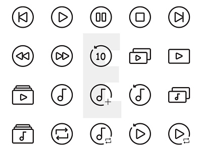 Music Multimedia Icons icon design icon set icons music ui