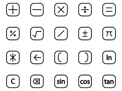 Calculator Symbol Icons