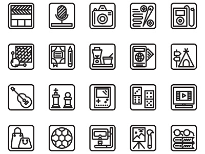 Hobby Line Style button design icon icon design icon set illustration ui ux