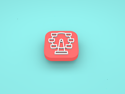 Ferris wheel 3D icon