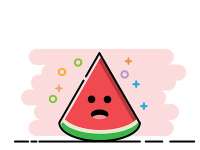 Cute Watermelon cute flat design fruit icons illustration natural vector watermelon