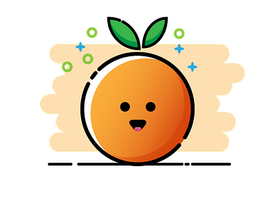 Cute Orange cute flat design fruit icons icon natural orange vector