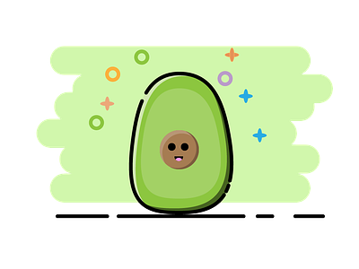 Cute Avocado cute flat design fruit fruit icons icon mbestyle natural vector