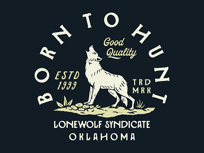 Lonewolf syndicate badge design graphic design illustration logo retro vintage