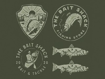 The bait shack badge design graphic design illustration retro vector vintage