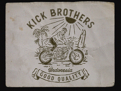 Kick Brothers badge branding design graphic design illustration retro vector vintage