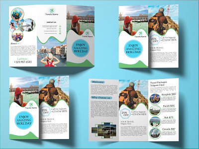 Tri-fold Brochure travel. bifold brochure business card creative design flyer graphicdesign logo trifold trifoldbrochure typography