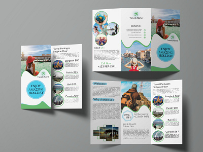 Tri-fold Brochure travel. bifold brochure business card card creative design flyer graphicdesign logo travel trifold