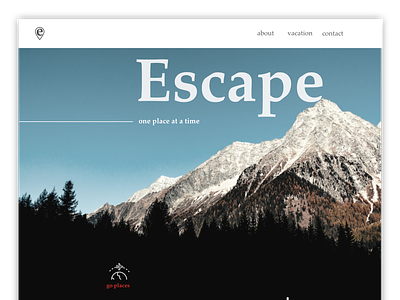 Escape Website clean desig sketch travel web desgin web site