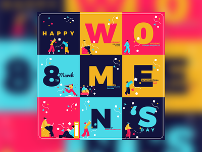 Women's day 8 march design illustration international womens day typography vector
