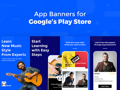 Google's Play Store Banners app branding design google google ad banner illustration minimal typography vector web