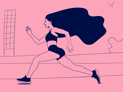Run Girl Run design flat illustration illustrator minimal vector