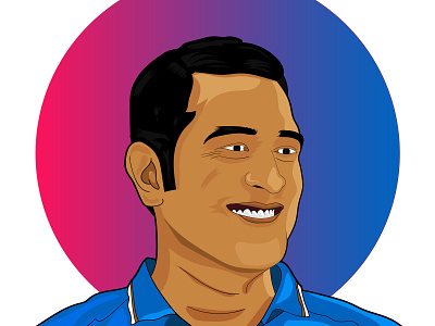 MS Dhoni character cricketer design flat illustration illustrator ms dhoni vector