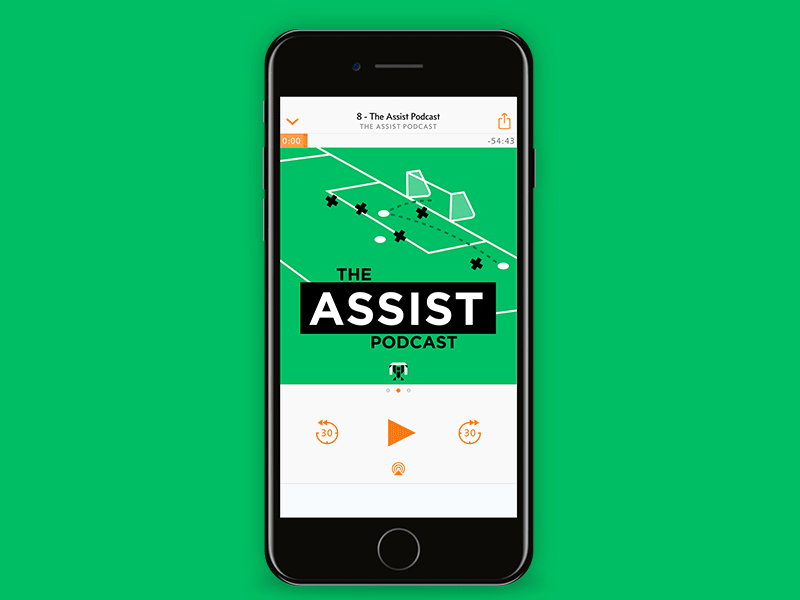 The Assist Podcast austin iphone mockup podcast soccer texas