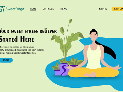 Sweet Yoga branding design flat flat design illustration ui vector website