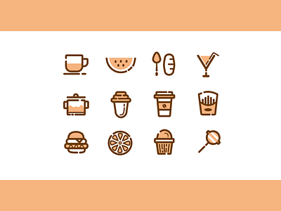 Food Icon design illustration logo ui