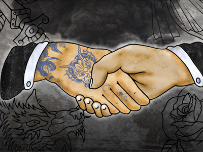 Handshake drawing illustration scan tattoo textures