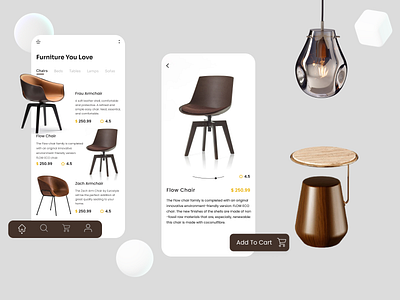 Furniture App 2d 3d abstract android app app design design figma figmadesign flat furniture app minimal mobile ui modern design modernism new design store ui ui design ux