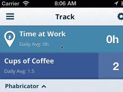 tenXer: Coffee Coffee Coffee animated app coffee gif ios mobile stats swipe tenxer