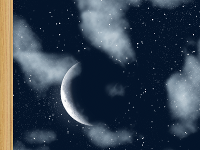 Waning Crescent clouds moon sky