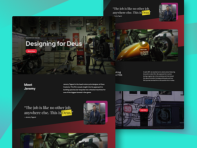'Designing For Deus' Landing Page