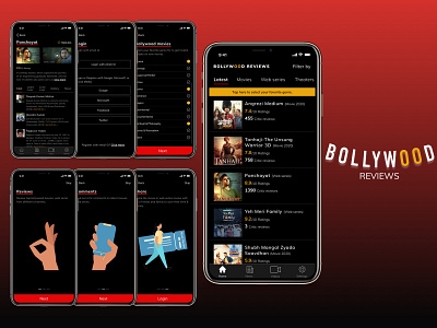 Bollywood Review app design download ios app ios ui mobile ui review reviews sketch ui kit