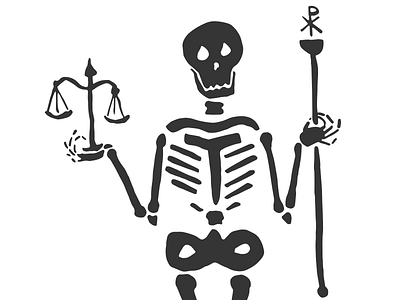 Skeleton Judge hand drawn illustration politics shirt design skeleton