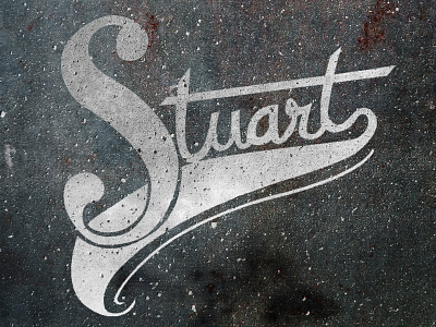 Stuart. baseball s stuart type typography vector
