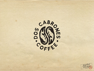 Dos Cabrones Coffee Logo Design black classic coffee coffee shop creative hand crafted illustrator logo concept logo design minimal organic simple vector white