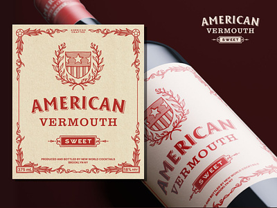 American Vermouth Label Design american classic craft design ideas graphic design illustrator label label design liquor logo nyc retro simple vector vermouth vintage