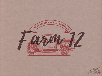 Logo Design for Farm 12 12 agriculture american branding equality family farm feminine ford graphic design hand drawn historic illustrator logo organic social justice sophisticated truck vector vintage