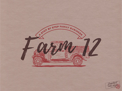 Logo Design for Farm 12 12 agriculture american branding equality family farm feminine ford graphic design hand drawn historic illustrator logo organic social justice sophisticated truck vector vintage