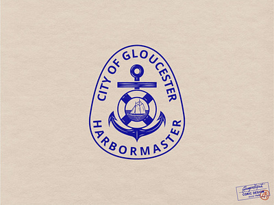 Logo Design for City of Gloucester Harbormaster anchor badge blue boat brand identity branding classic clean emblem harbor illustrator masculine mature nautical ship simple sophisticated vector vintage white