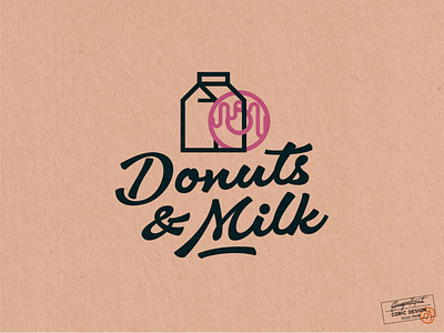 Logo Design for Donuts & Milk 60s 70s cannabis cbd creative cute donut dribbble fun lifestyle milk modern nostalgic pink psychadelia psychadelic script simple visual design young