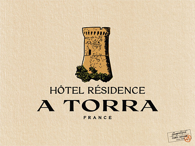 Logo Design for Hotel Residence Á Torra accomodation beautiful corsica defence european france french genovese historical history home hotel house identity island medditeranean presentation sophisticated summer tower