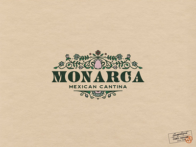 Logo Design for Monarca Mexican Cantina bar bell butterfuly color feminine floral flower flowes heart local logo designer mexican mexico ornamet simple small business