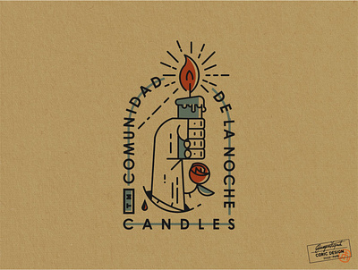 Logo Design for Comunidad de la Noche artisan artist artists blood blue branding candle charity concept creative design drip drop hand label logo night orange rose variations