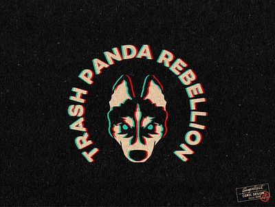 Logo Design for Trash Panda Rebellion adobe black branding cartoon character clean design dog film flat husky icon illustration illustrator logo production rebel vector visual identity web