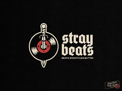 Logo Design for Stray Beats blackletter blog brand branding clean company creative gothic graphic design hip hop illustrator ink inspiration logo man music retro t shirt vector vintage