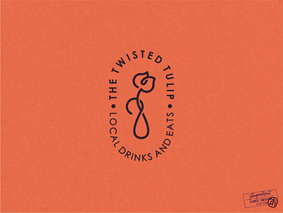 Logo Design for The Twisted Tulip abstract branding café coffee creative floral graphic design icon illustrator lettering logo logo design new york nyc orange simple tulip vector vintage