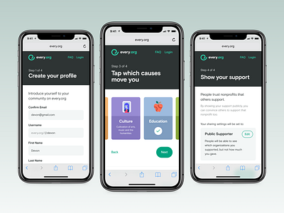 Every.org | Create Profile - Mobile