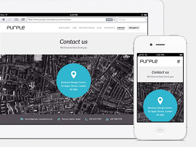 Contact flat minimal mobile first responsive web