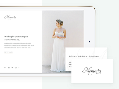 Memoria branding business card event planning wedding