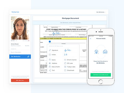 Notarize – Two Signer Sessions annotation iphone notary signing video chat web