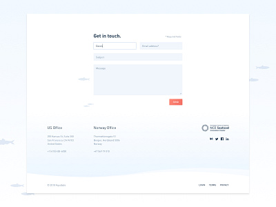 Aquabyte aquaculture contact fish footer form ui web