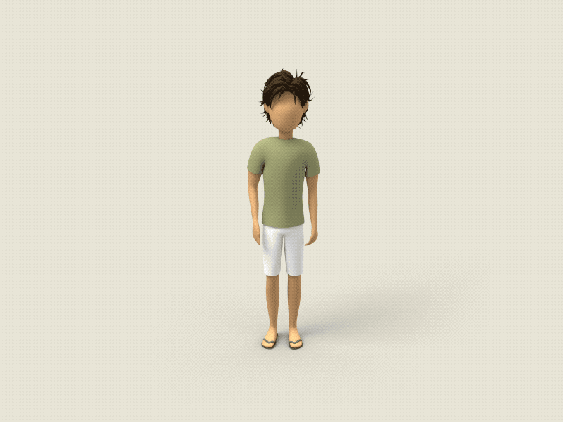 Bodhi 3d animation boy c4d character child cinema 4d waving