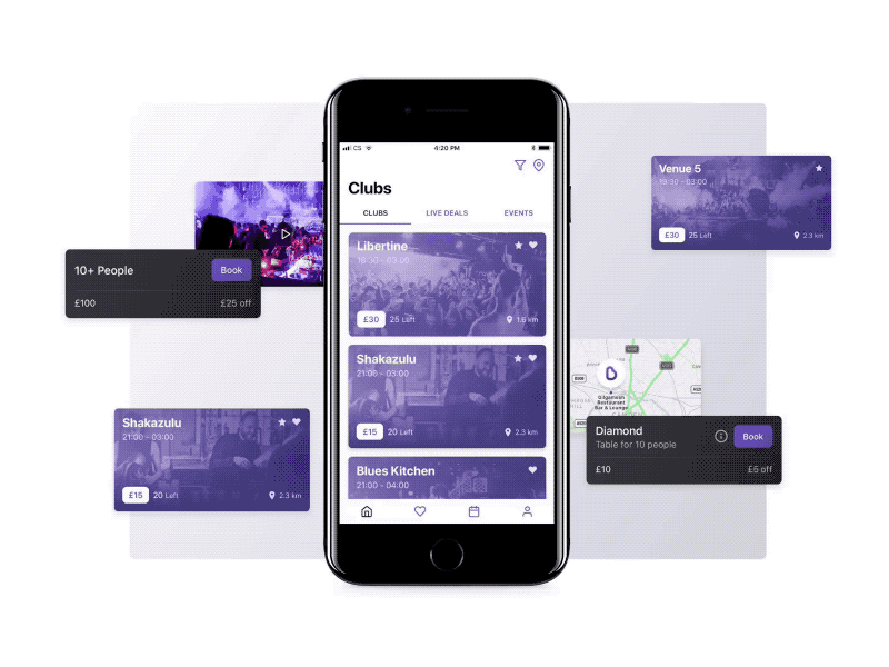 Ballin Prototype animation app booking clubbing framer ios iphone nightlife prototype