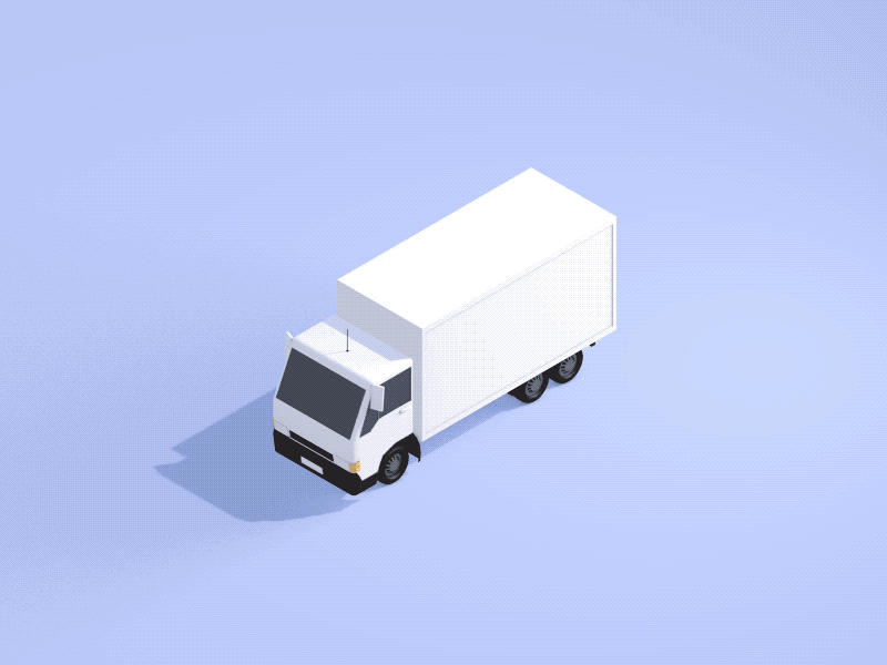 En Route 3d 3d animation c4d cinema 4d delivery isometric lorry low poly shipping truck van