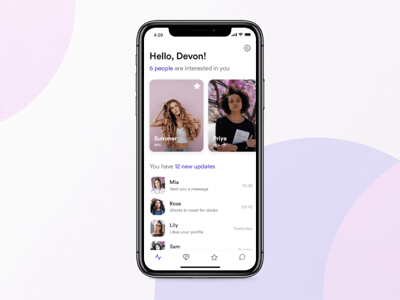 DateSpot animation art direction branding dating app heart ios iphone x location love ui design