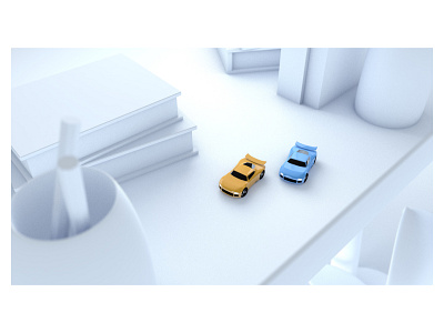 Table Top Racing 3d c4d car game illustration low poly model racing